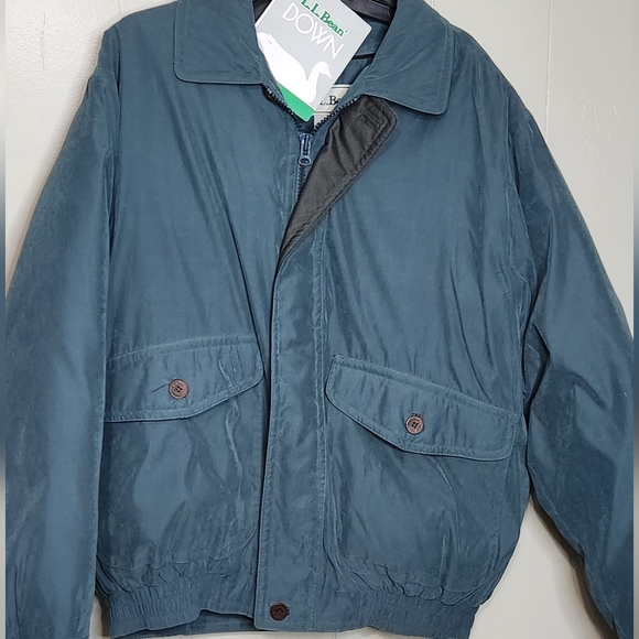L.L. Bean Mens Regular Medium Goose Down Insulated Teal Blue Jacket two in one - Picture 12 of 15